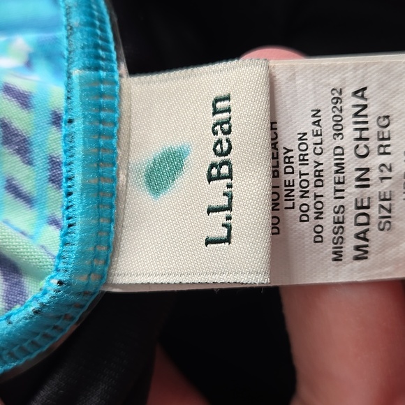 L.L. BEAN Tankini SWIM top Tropical Blue and Green Women's Top size 12 - Picture 6 of 7